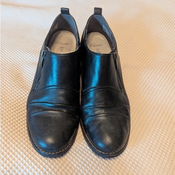 Clarks Black Leather Loafers